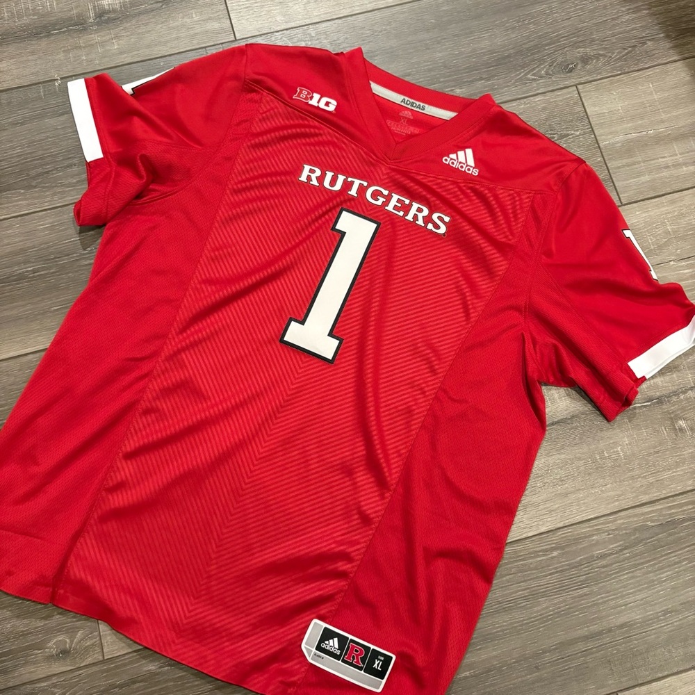 Adidas Rutgers Scarlet Knights Football Performance Jersey Men’s Size XL